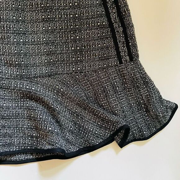 MADEWELL | black tweed textured mini peplum lined skirt 2 - Picture 6 of 7